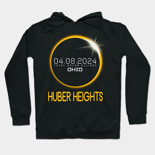 HUBER HEIGHTS Ohio Total Solar Eclipse April 8 2024 Ohio Hoodie by TeeaxArt